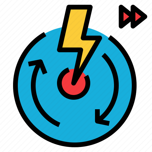 Quick, rapid, rapidly, speed, spin, thunder icon - Download on Iconfinder