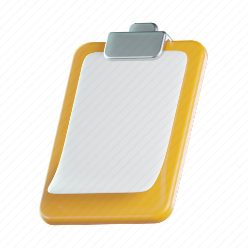 Clipboard, stationery, tools, office, school 3D illustration - Download on Iconfinder