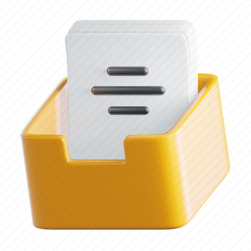 Document, box, stationery, tools, office, school 3D illustration - Download on Iconfinder