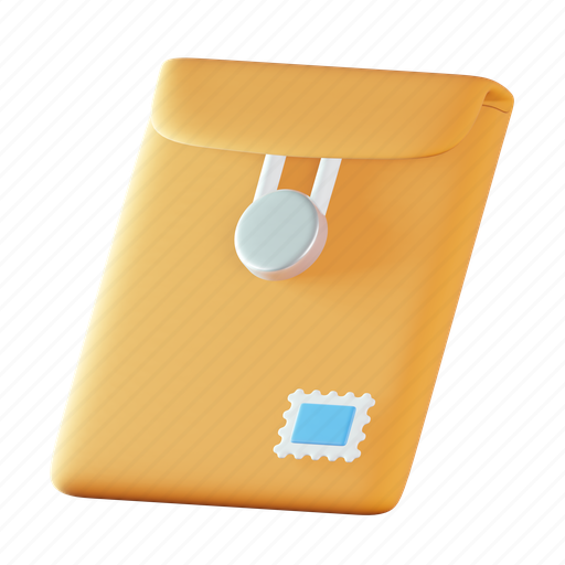 Envelope, document, stationery, tools, office, school 3D illustration - Download on Iconfinder