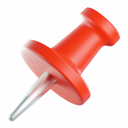 Push, pin, stationery, tools, office, school 3D illustration - Download on Iconfinder