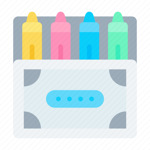Box, crayons, drawing, pencil icon - Download on Iconfinder