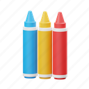 crayons, stationary, office, tool, equipment, school, product, crayons icon, pencil