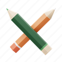 pencils, pencil icon, stationary, office, tool, equipment, school, product
