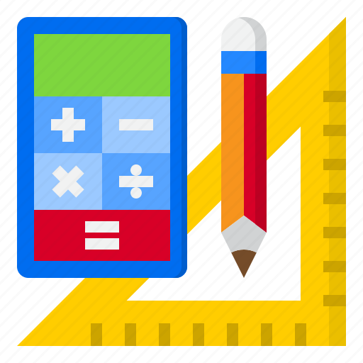 Calculator, office, pencil, ruler, stationery icon - Download on Iconfinder