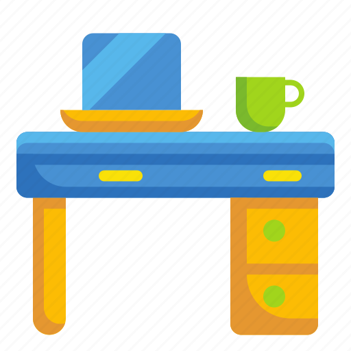 Computer, desk, furniture, household, office, room, table icon - Download on Iconfinder