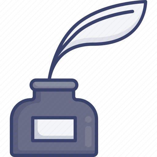 Bottle, feather, ink, office, stationery, text, write icon - Download on Iconfinder