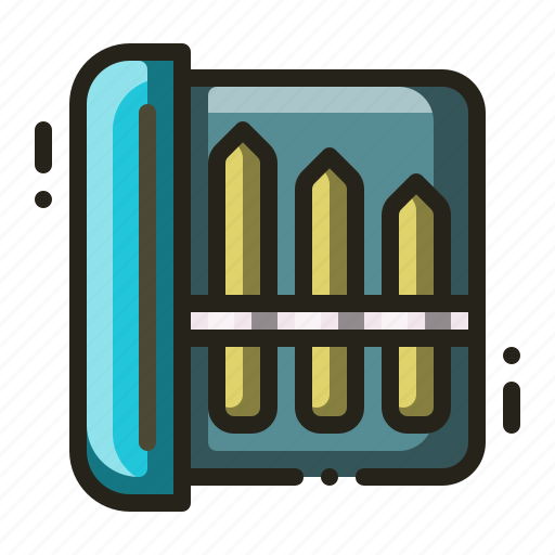 Box, case, equipment, pencil, stationery icon - Download on Iconfinder
