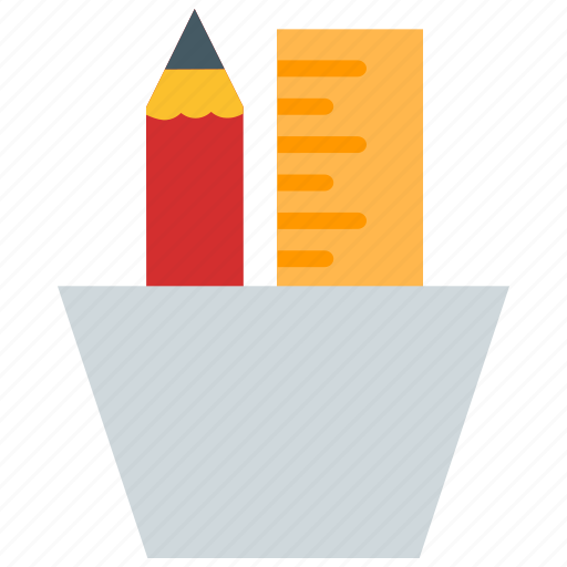 Box, education, geometry, pen, pen stand, pencil, pencil stand icon - Download on Iconfinder