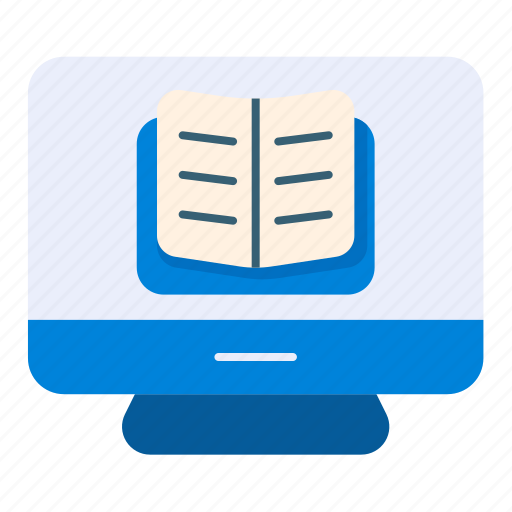 Book, desktop, education, elarning, library, monitor, screen icon - Download on Iconfinder