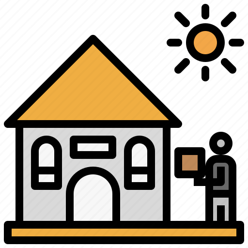 Building, delivery, estate, house, real, routine icon - Download on Iconfinder