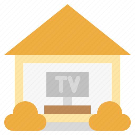 Building, estate, house, real, routine, tv, watching icon - Download on Iconfinder