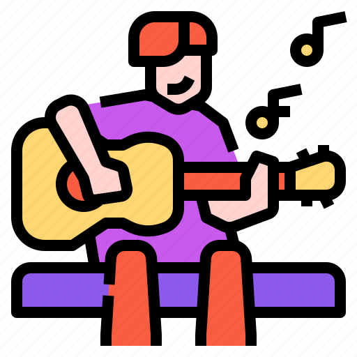 Acoustic, guitar, hobby, man, musical, people, play icon - Download on Iconfinder