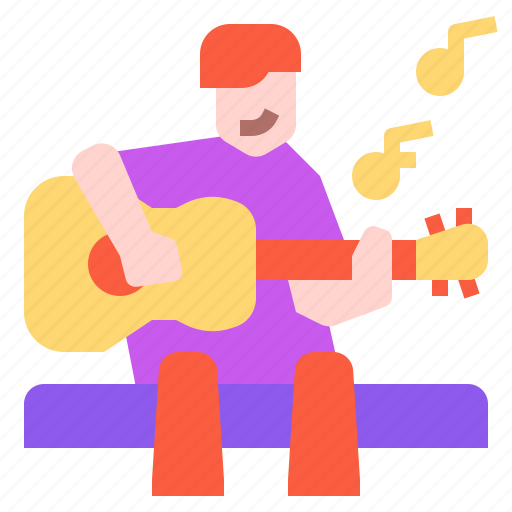 Acoustic, guitar, hobby, man, musical, people, play icon - Download on Iconfinder