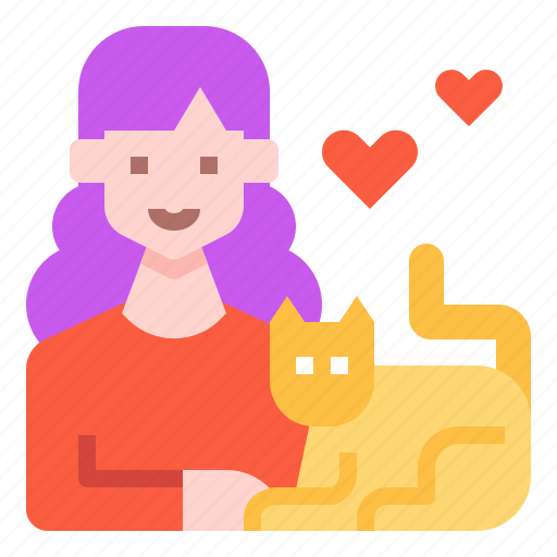 Cat Love Icon - Download in Flat Style