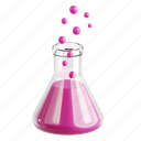 flask, stem, laboratory glassware, 3d icon, 3d illustration, 3d render, chemical testing 
