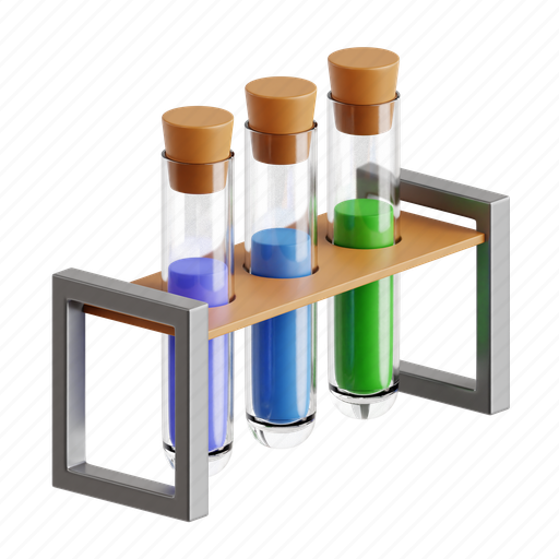 Test, tube, test tube, stem, laboratory tools, 3d icon, 3d illustration 3D illustration - Download on Iconfinder