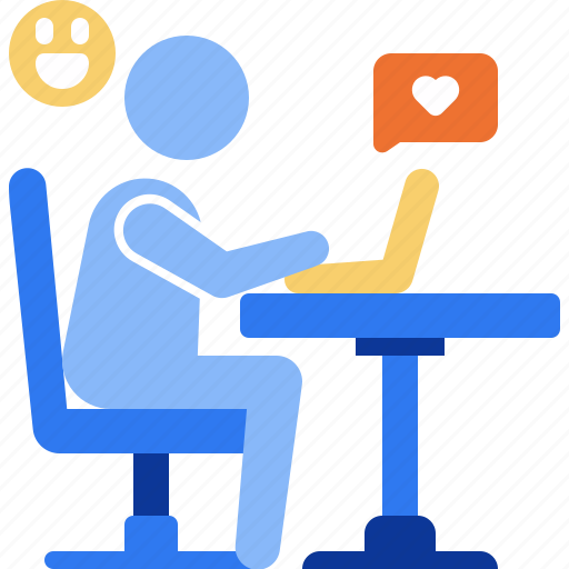 Online dating, laptop, communication, love, couple, romantic, relationship icon - Download on Iconfinder