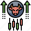 arrow, bull up, business, investment, market, stock, uptrend 