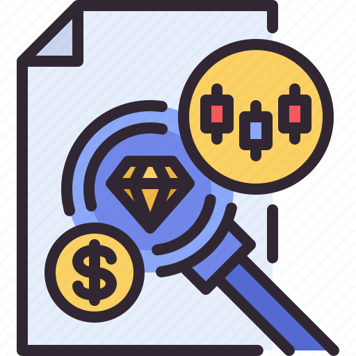 Diamond, stock, market, research, investment, value icon - Download on Iconfinder