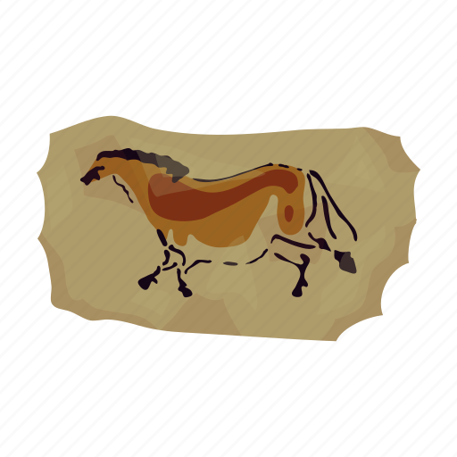 Animal, drawing, horse, period, prehistoric, rock, stone age icon - Download on Iconfinder
