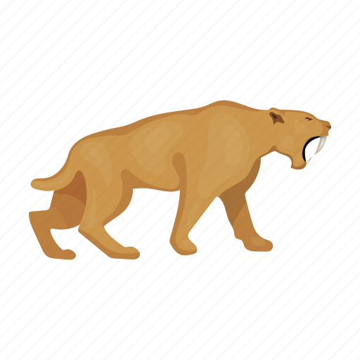Animal, period, prehistoric, saber-toothed tiger, stone age icon - Download on Iconfinder