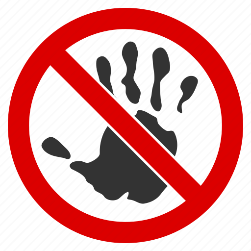 Do not touch, forbidden, imprint, no hand, palm, prohibition, stop icon - Download on Iconfinder