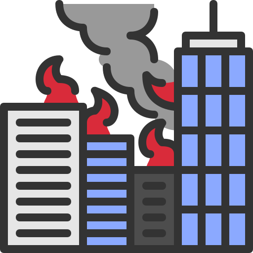 War, burning, burn, city, fire icon - Free download