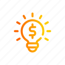 idea, light, bulb, finance, dollar, money