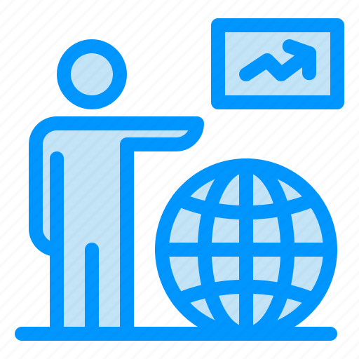 Arrow, globe, go, man, user icon - Download on Iconfinder