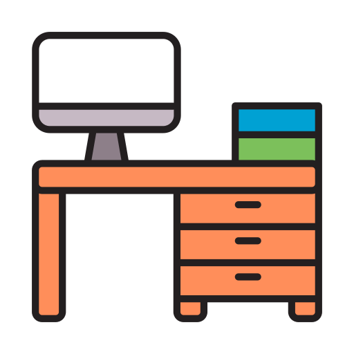 Workplace, table, interior, furniture, office, desk, chair icon - Free download