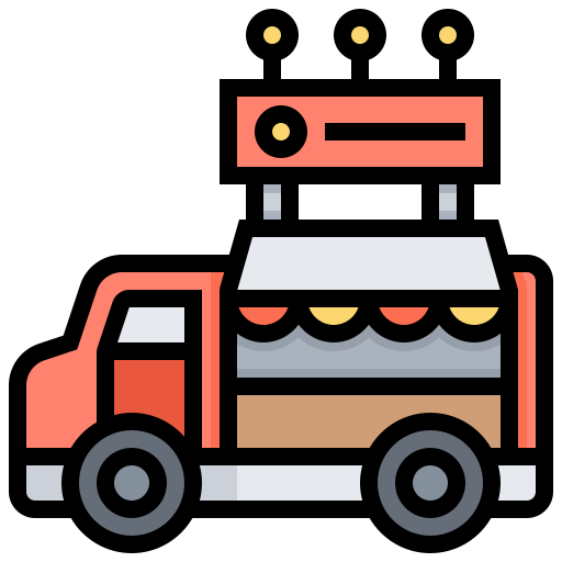 Car, delivery, food, kitchen, mobile, street icon - Free download
