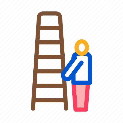 Ceiling, human, ladder, material, photo, stretch, tile icon - Download on Iconfinder