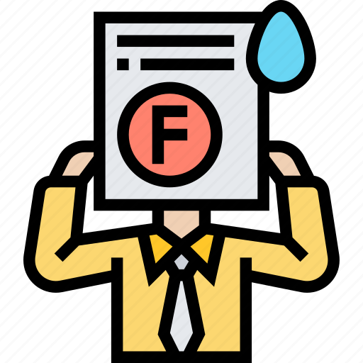Exam, failed, grade, class, school icon - Download on Iconfinder