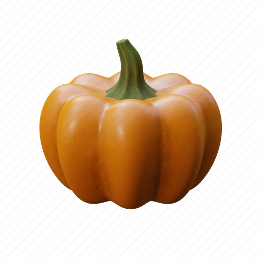 Pumpkin, halloween, autumn, vegetable 3D illustration - Download on Iconfinder