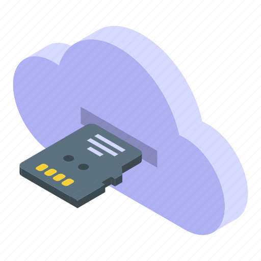 Memory, card, cloud, isometric icon - Download on Iconfinder
