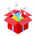 gift, box, subscription, isometric