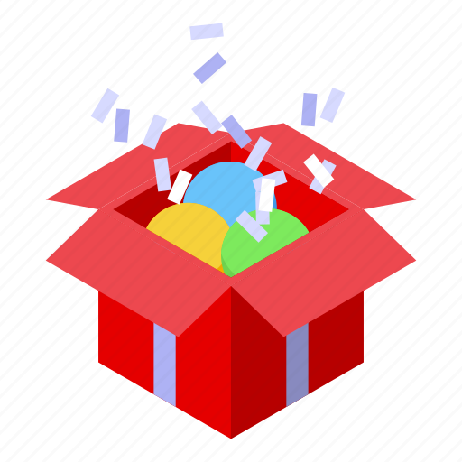 Gift, box, subscription, isometric icon - Download on Iconfinder