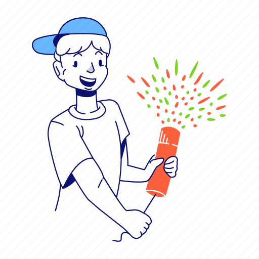 Blew, up, firecracker, fireworks, festival, celebration, celebrate illustration - Download on Iconfinder