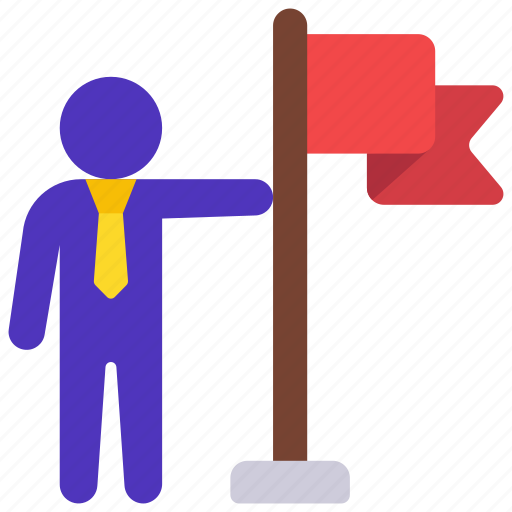 Businessman, holding, flag, user, winner icon - Download on Iconfinder