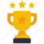 trophy, with, stars, award, achievement 