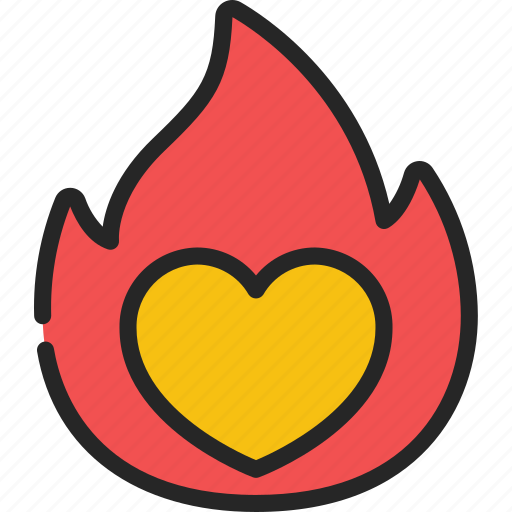 Passionate, passion, heart, burning, fire icon - Download on Iconfinder