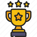 trophy, with, stars, award, achievement