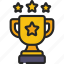 trophy, with, stars, award, achievement 