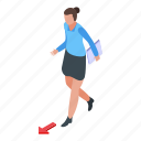successful, business, woman, office, isometric