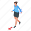 successful, business, woman, office, isometric 