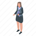 successful, business, woman, isometric