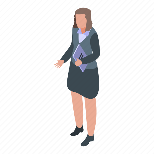 Successful, business, woman, isometric icon - Download on Iconfinder