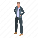 manager, successful, businessman, isometric