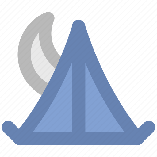 Beach tent, moon, night, night tent, tent, tent house icon - Download on Iconfinder